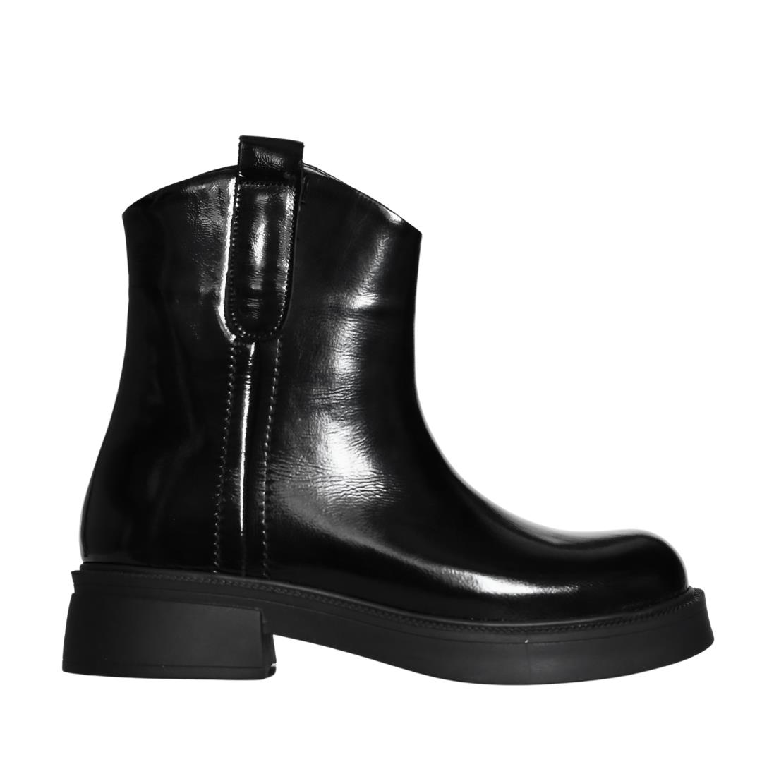 Siyah Rugan Deri Kadın Bot