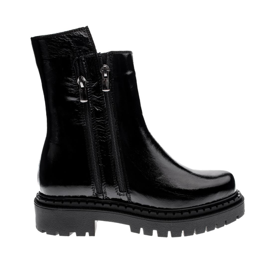 Siyah Rugan Deri Kadın Postal Bot