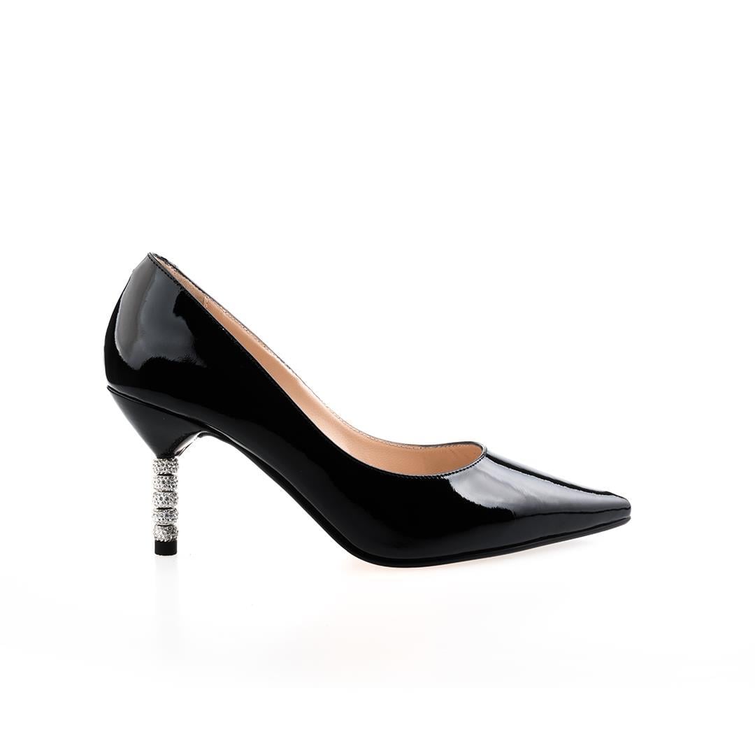 Siyah Rugan Kadın Stiletto Ayakkabı