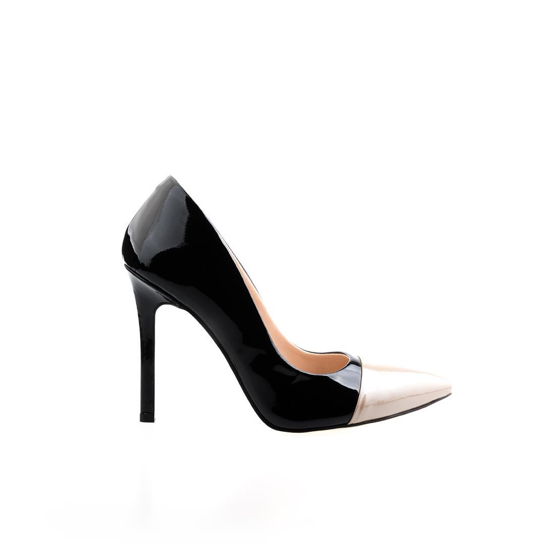 Siyah Rugan Kadın Stiletto Ayakkabı