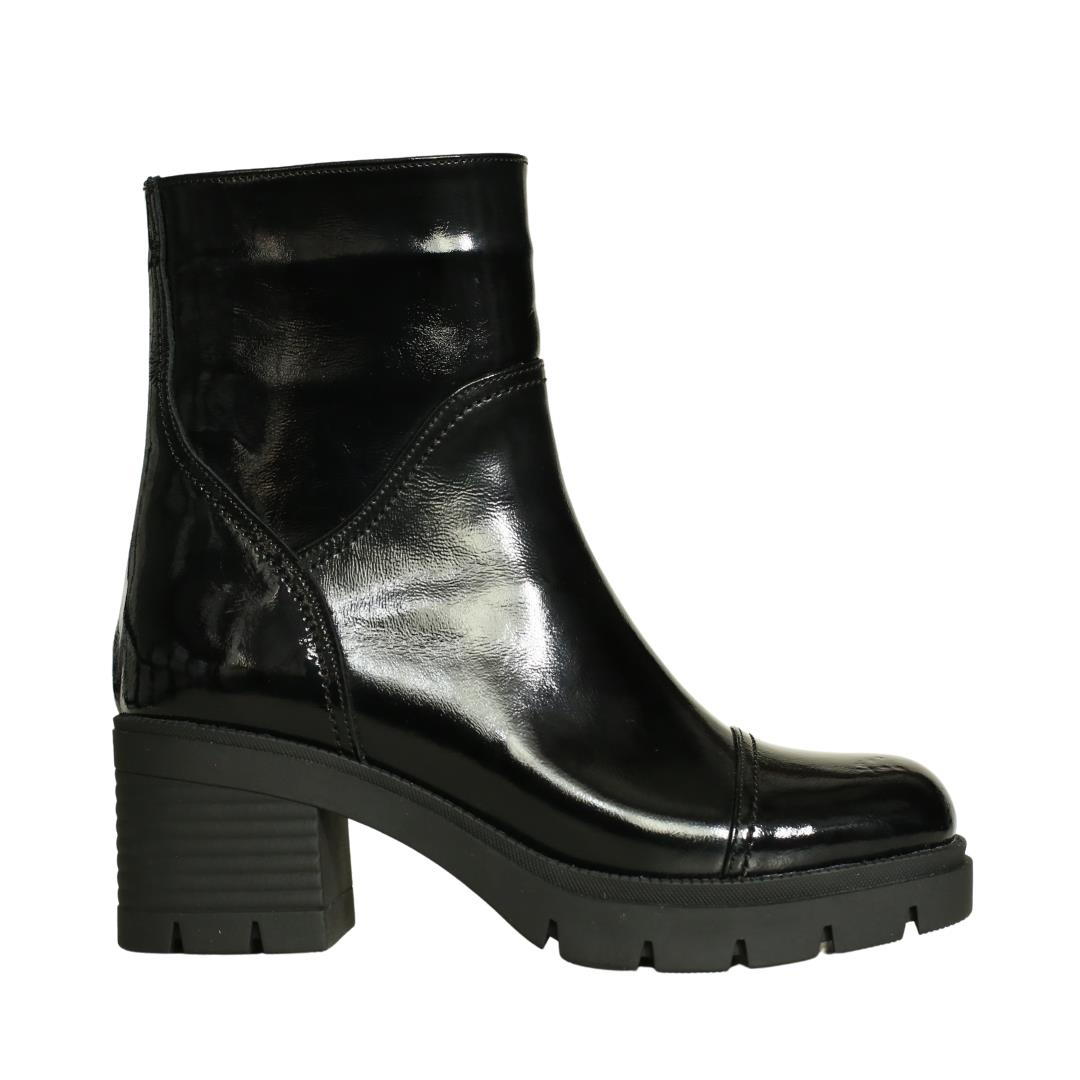 Siyah Rugan Kadın Topuklu Bot