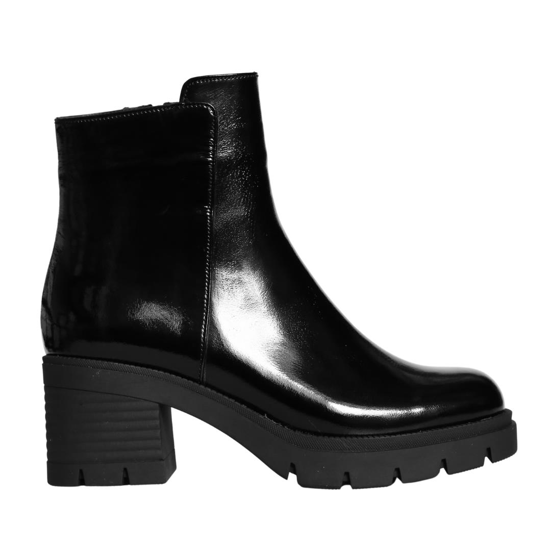 Siyah Rugan Kadın Topuklu Bot