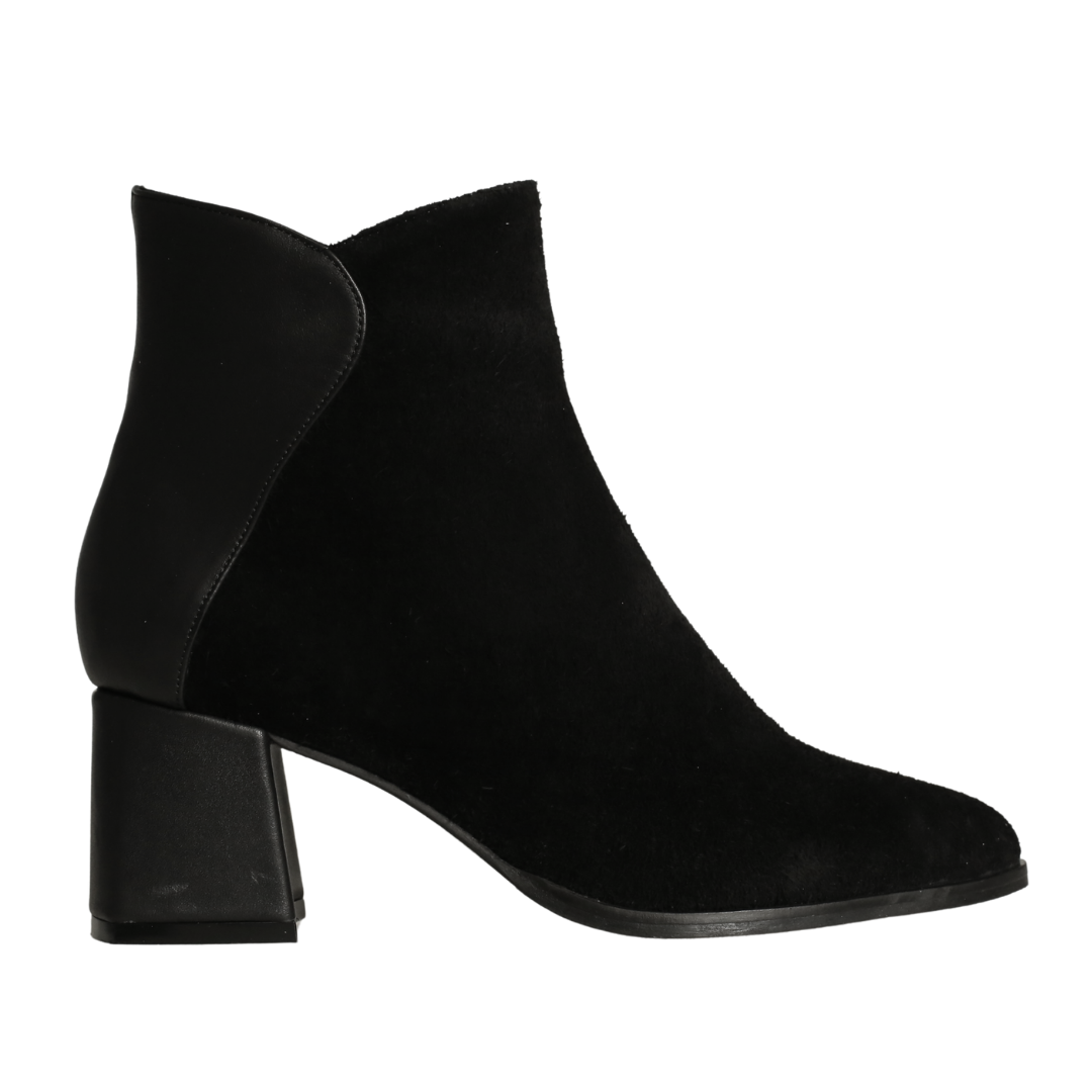 Siyah Süet Kadın Topuklu Bot