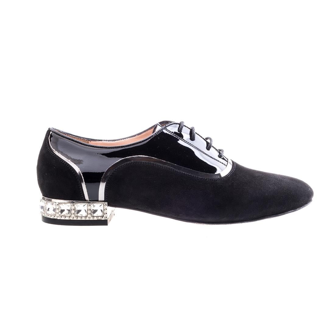 Süet Siyah Bağcıklı Kadın Loafer Ayakkabı