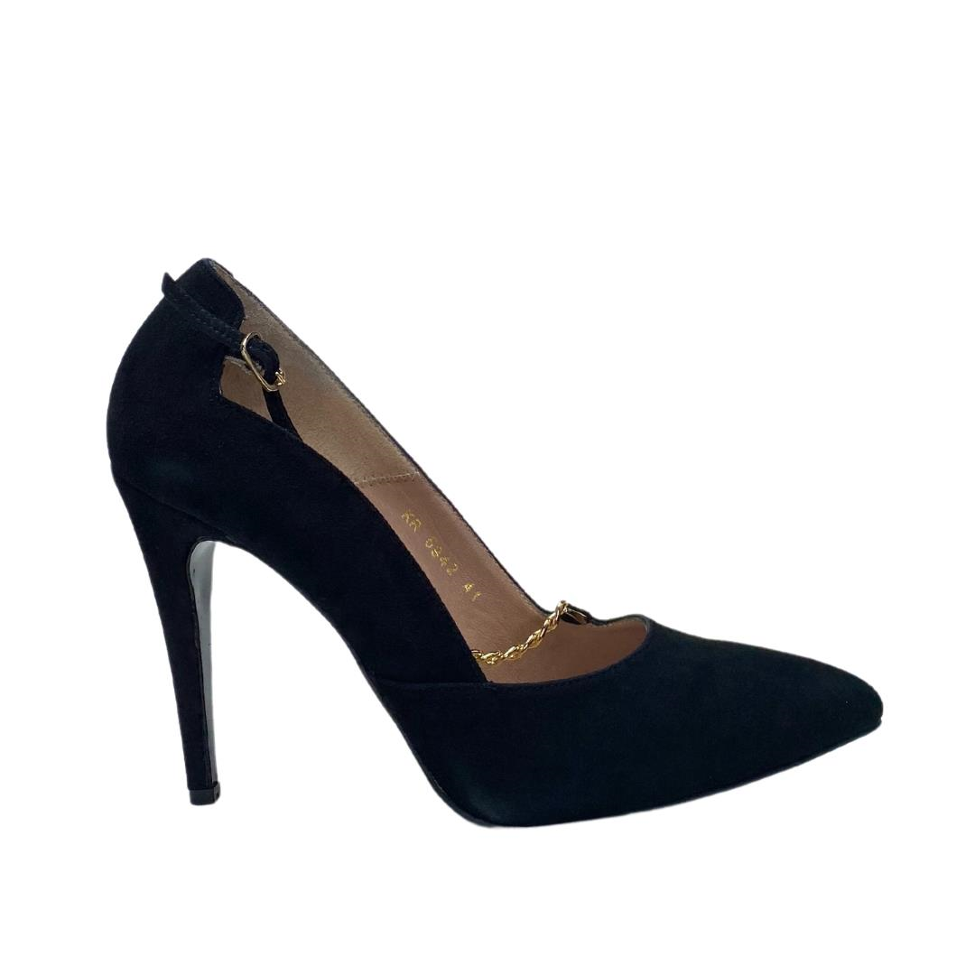 Süet Siyah Kadın Stiletto Ayakkabı