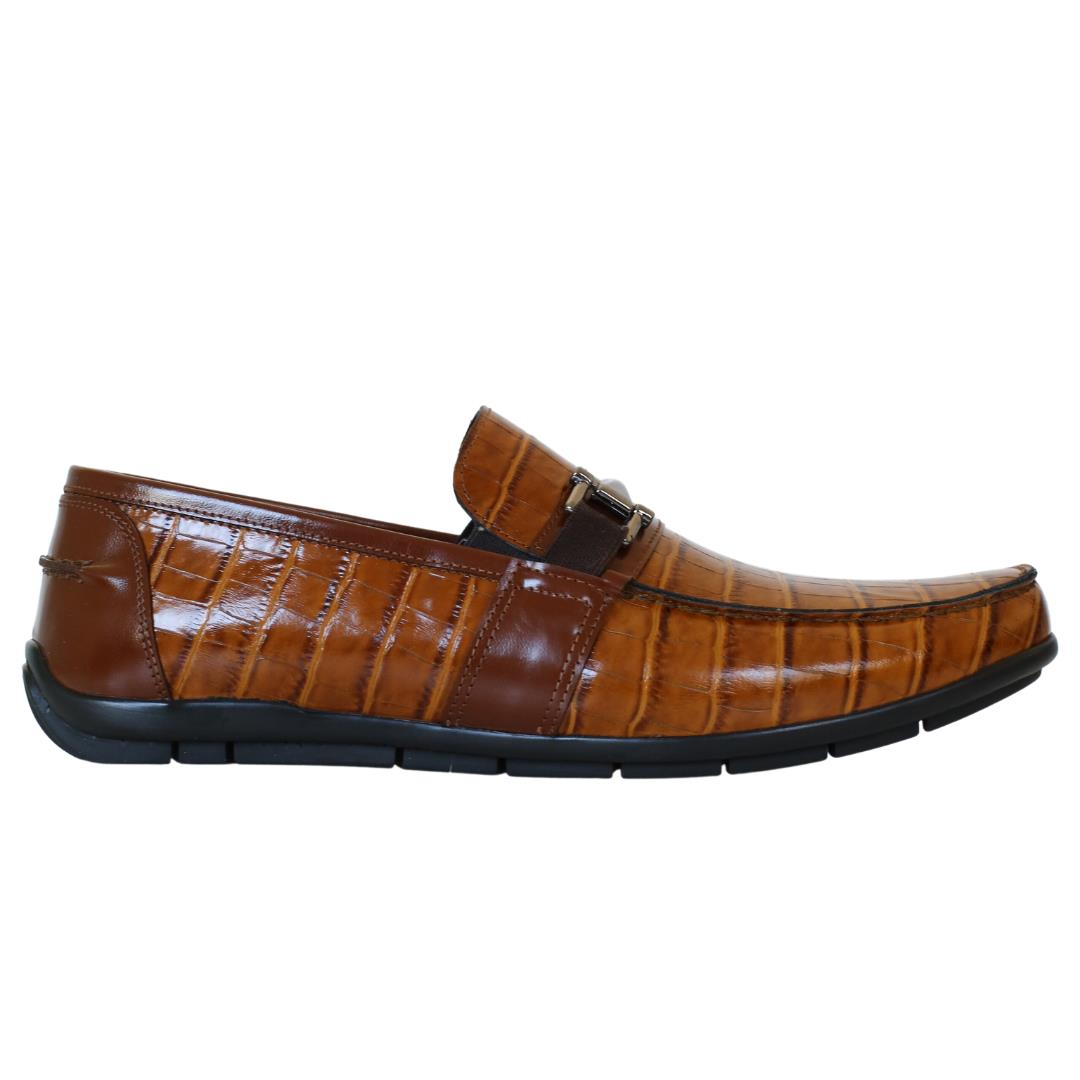 Taba Baskı Erkek Loafer Ayakkabı