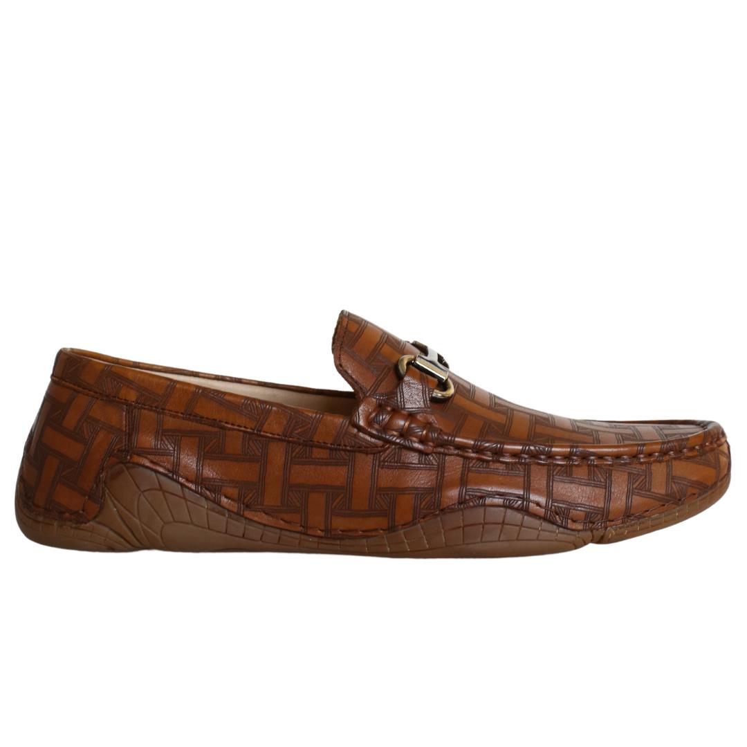 Taba Baskı Erkek Loafer Ayakkabı