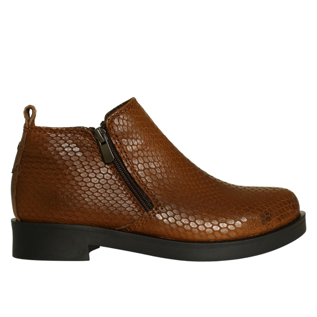 Taba Deri Kadın Fermuar Detaylı Bot