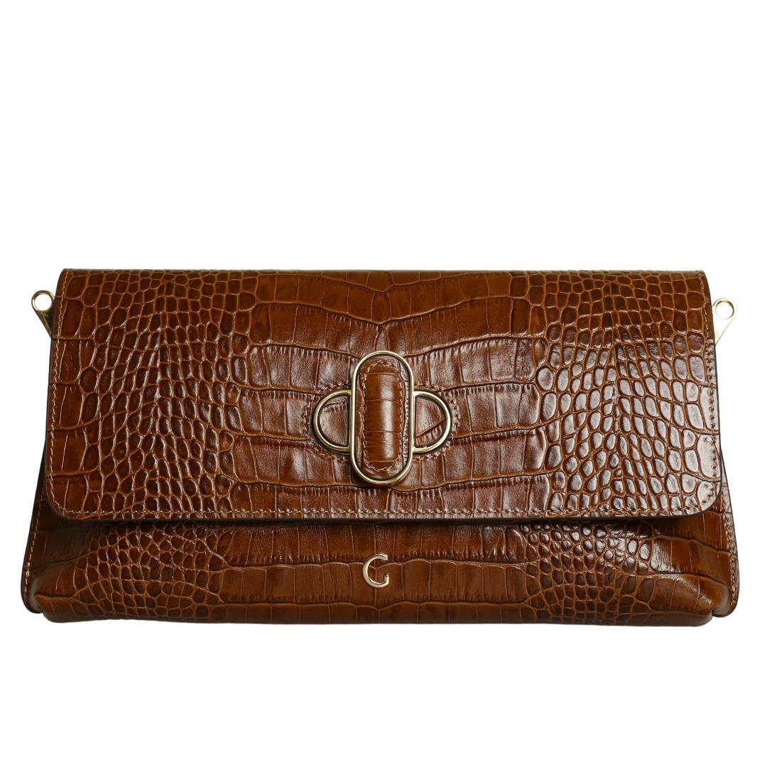 Taba Kroko Baskı Deri Kadın Portföy Çanta