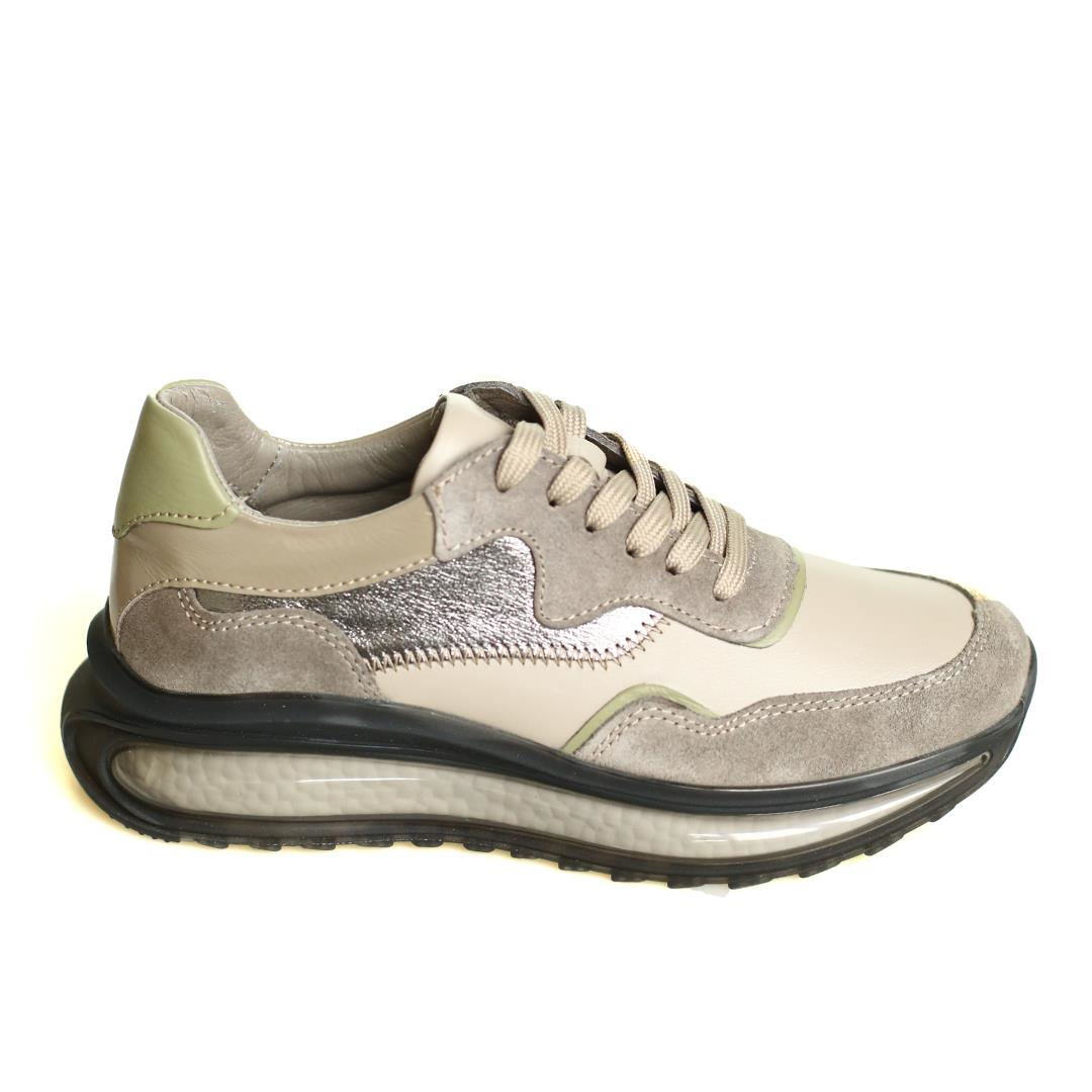 Vizon Deri Kadın Sneaker