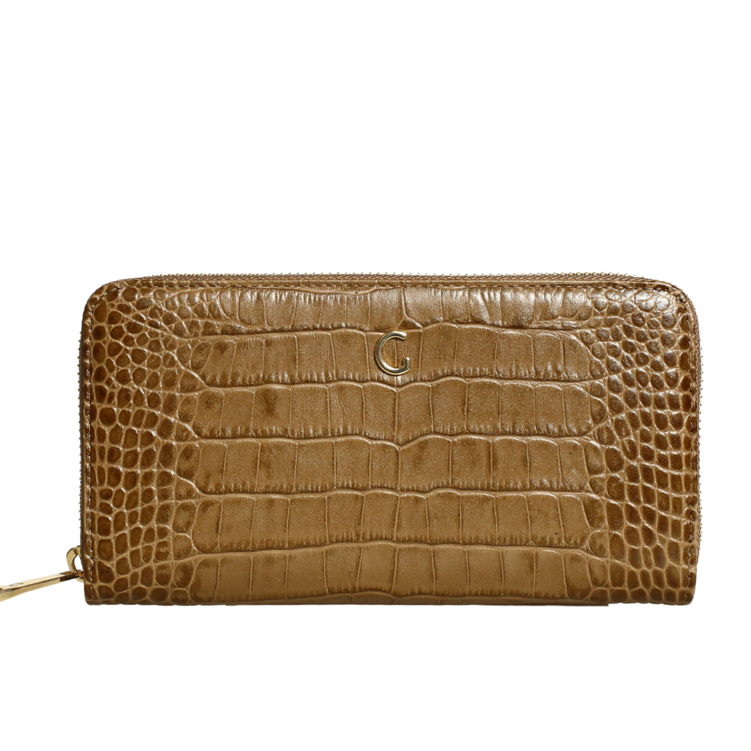 Vizon Deri Kroko Baskı Kadın Cüzdan