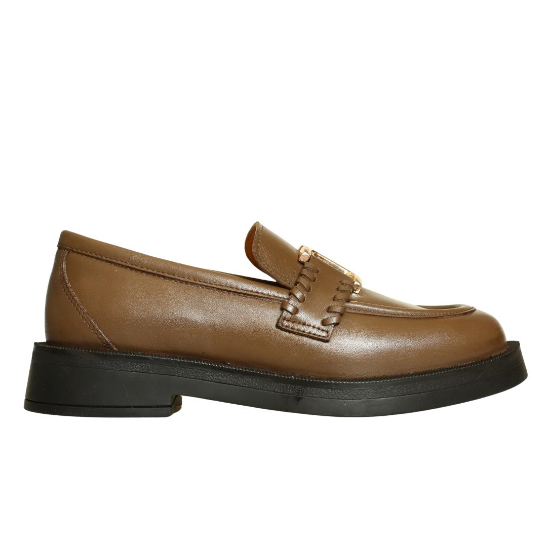 Vizon Deri Tokalı Kadın Loafer