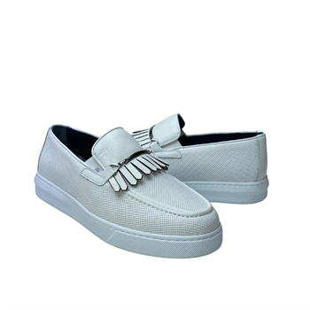 Beyaz Erkek Loafer Ayakkabı
