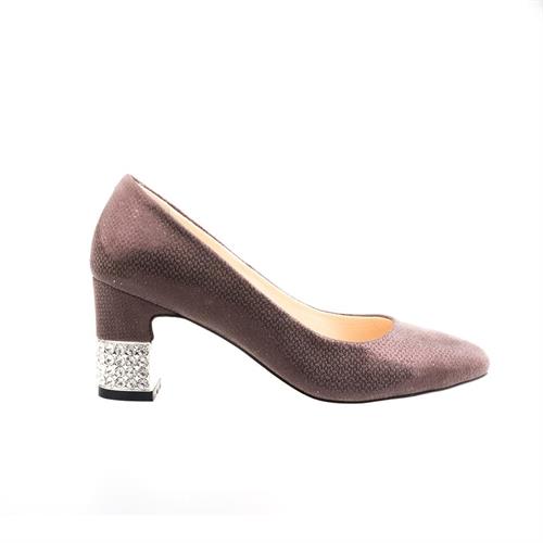 Vizon Taş Detaylı Kadın Topuklu Klasik Ayakkabı