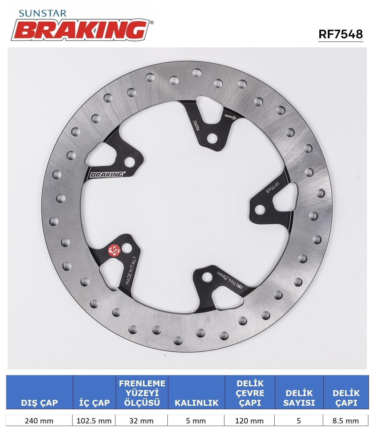 APRILIA CAPONORD 1200 / PIAGGIO BEVERLY 300 YUVARLAK ARKA FREN DİSKİ / APRILIA / CAPONORD / 1200cc / ARKA  / 2013-2014-2015-2016-2017
