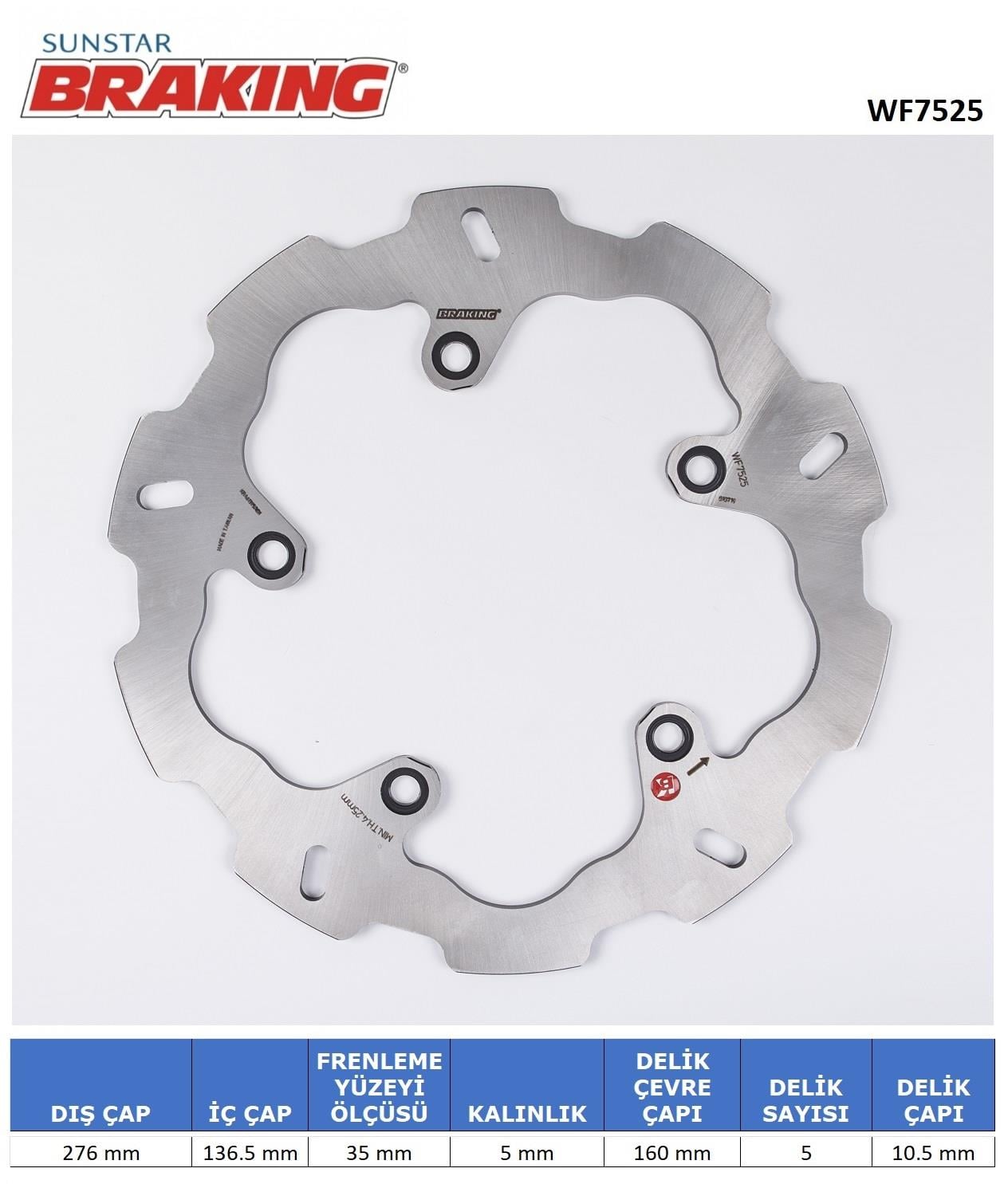 DALGALI ARKA FREN DİSKİ / BMW / R 1200 RS / 1200cc / ARKA  / 2015-2016-2017-2018-2019-2020