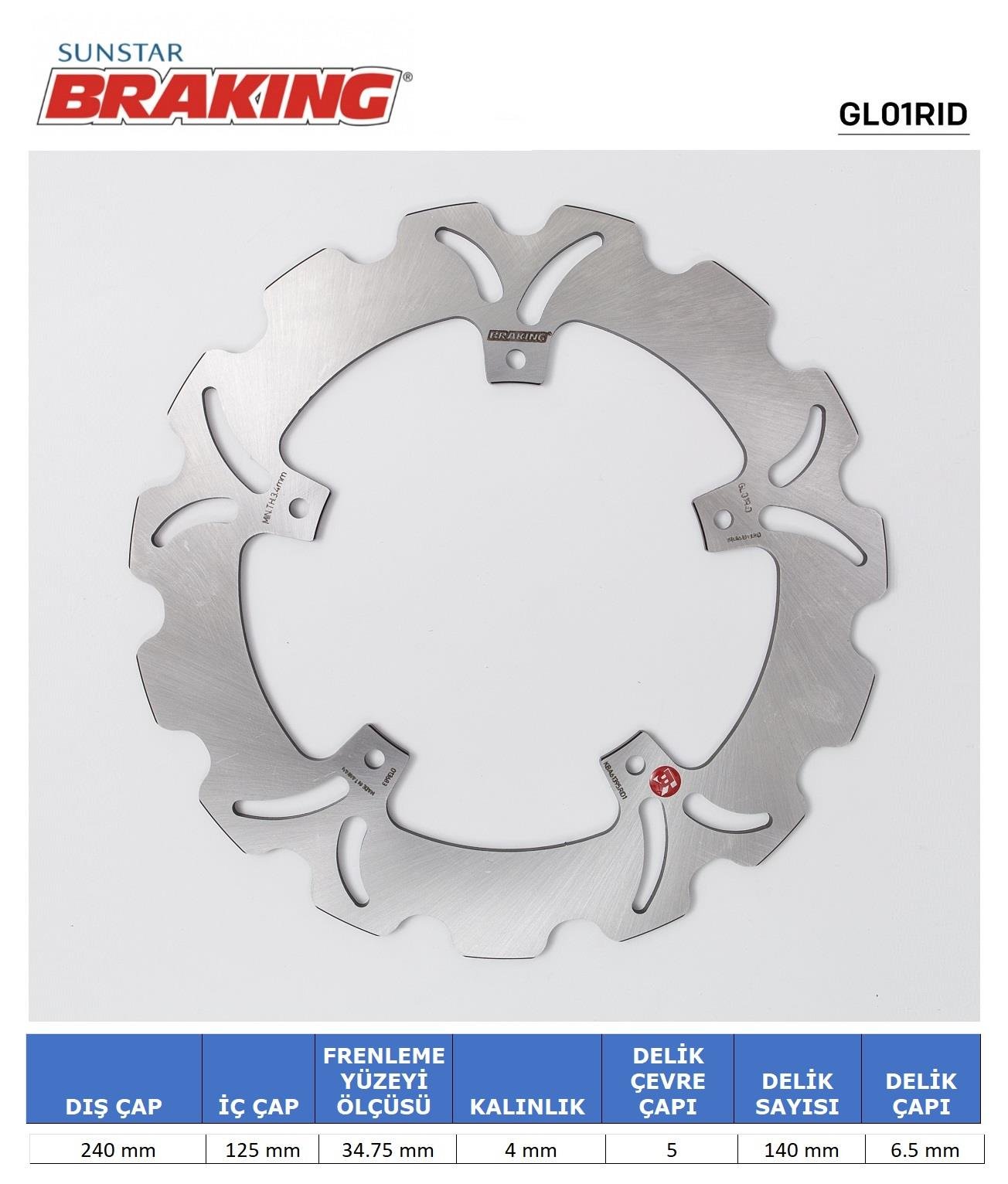 DALGALI ARKA FREN DİSKİ / GILERA / RUNNER FXR 2T (HENGTONG) / 180cc / ARKA  / 2000-2001-2002-2003-2004-2005