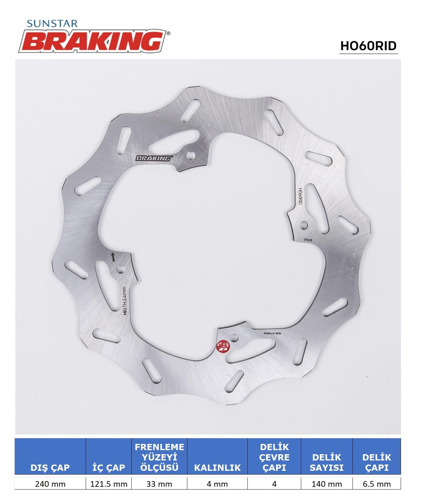 DALGALI ARKA FREN DİSKİ / HONDA / CRF 250 R / 250cc / ARKA  / 2004-2005-2006-2007-2008-2009-2010-2011-2012-2013-2014-2015-2016-2017-2018-2019-2020-2021-2022