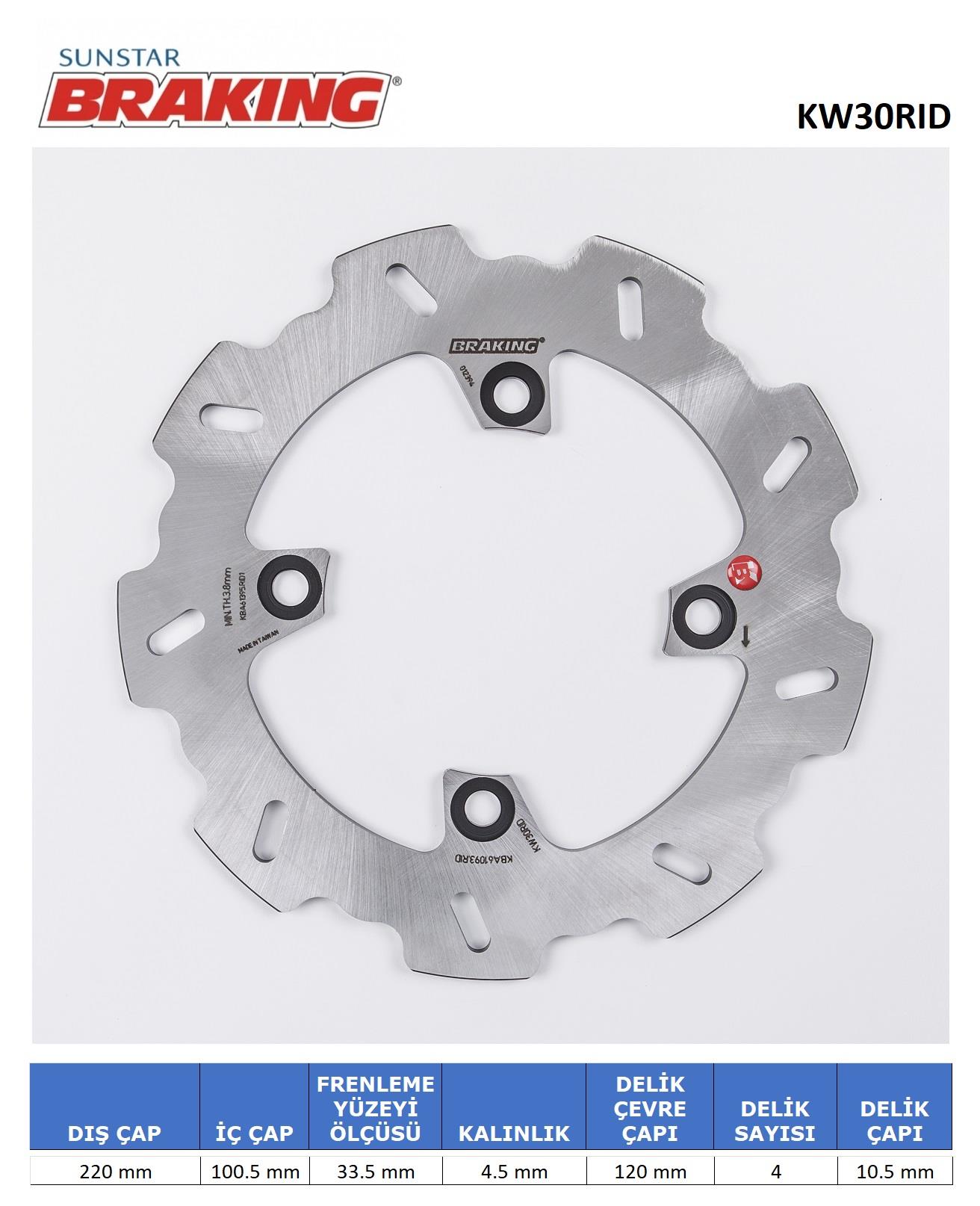 DALGALI ARKA FREN DİSKİ / KAWASAKI / ER-6F / ER-6N / 650cc / ARKA  / 2006-2007-2008-2009-2010-2011-2012-2013-2014-2015-2016