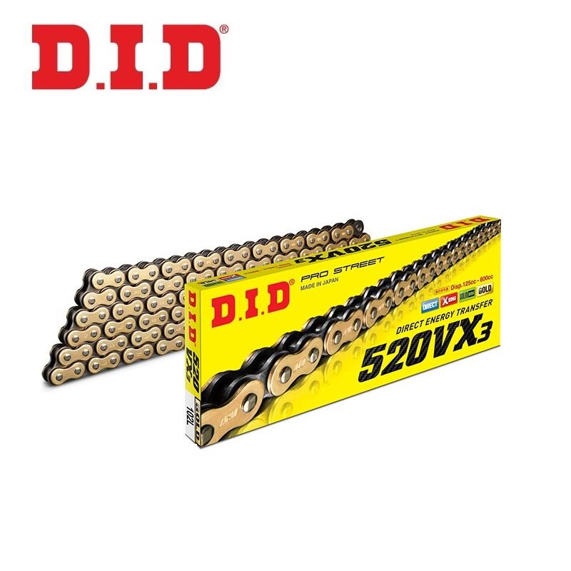 DID 520VX3 GOLD X-RİNG ZİNCİR-104 BAKLA / DUCATI / MONSTER / 797cc / DID X-RING (VX3) GOLD ZİNCİR  / 2017-2018-2019-2020