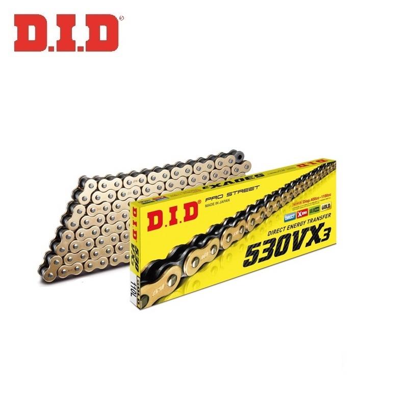 DID 530VX3 GOLD X-RİNG ZİNCİR-118 BAKLA / HONDA / VF C MAGNA / 750cc / DID X-RING (VX3) GOLD ZİNCİR  / 1996-1997-1998-1999-2000-2001-2002