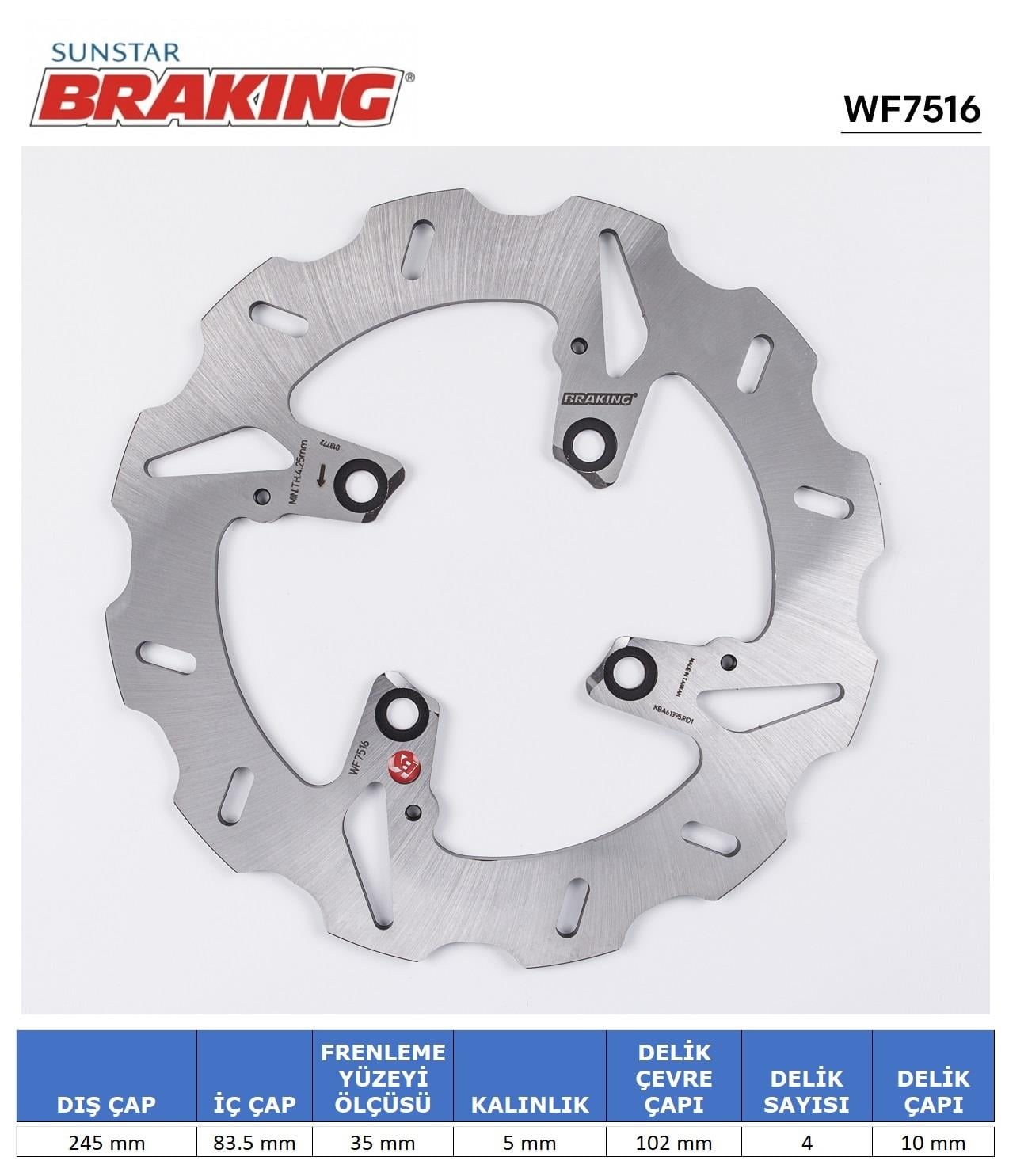 DUCATI DALGALI ARKA FREN DİSKİ / DUCATI / MONSTER / 1200cc / ARKA  / 2014-2015-2016-2017-2018-2019-2020-2021-2022