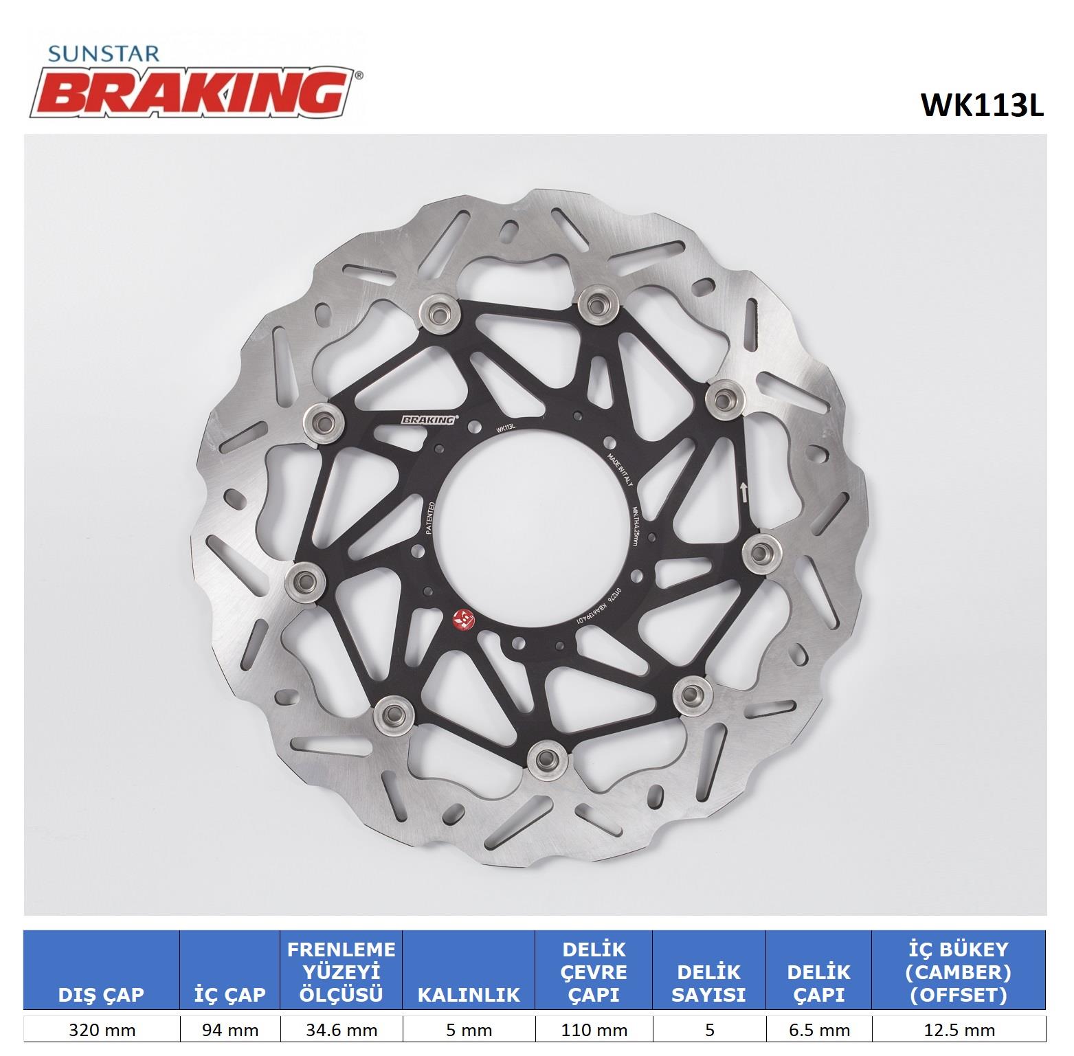 HONDA VFR 1200 F DALGALI ÖN PERFORMANS FREN DİSKİ (SOL) / HONDA / VFR 1200 F / 1200cc / ÖN SOL  / 2010-2011-2012-2013-2014-2015-2016