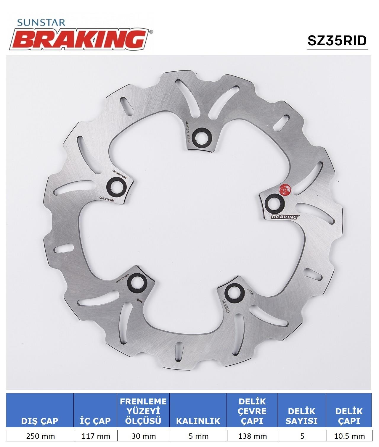 SUZUKI AN 650 BURGMAN DALGALI ARKA FREN DİSKİ / SUZUKI / AN 650 BURGMAN / 650cc / ARKA  / 2004-2005-2006-2007-2008-2009-2010-2011-2012-2013-2014-2015-2016-2017-2018-2019