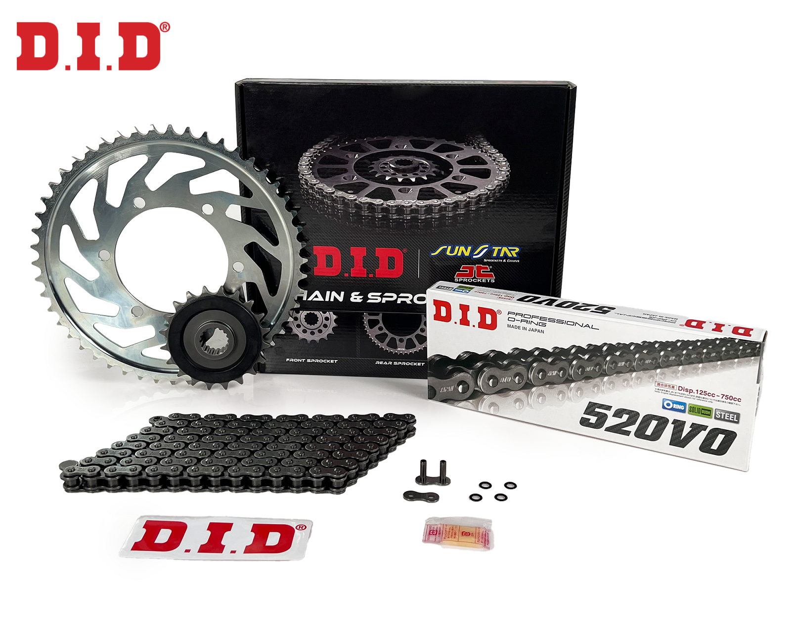 ZİNCİR DİŞLİ SETİ BAJAJ DOMINAR (400 cc)  (2013-2020) / ZİNCİR : DID-520 ORING-120 / DİŞLİ: JT (15T) - SUNSTAR (45T)