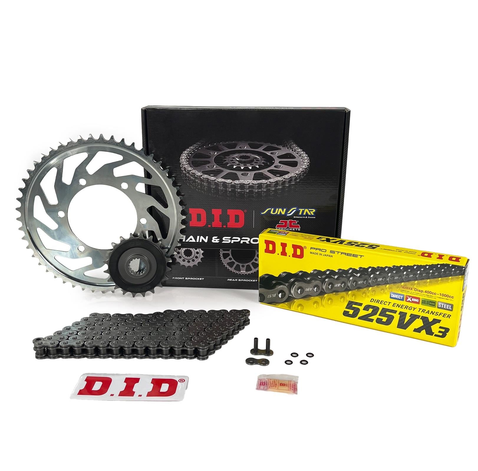 ZİNCİR DİŞLİ SETİ BMW F 800 R (800 cc)  (2009-2014) / ZİNCİR : DID-525VX3 (Çelik)-120 / DİŞLİ: JT (20T) - SUNSTAR (47T)