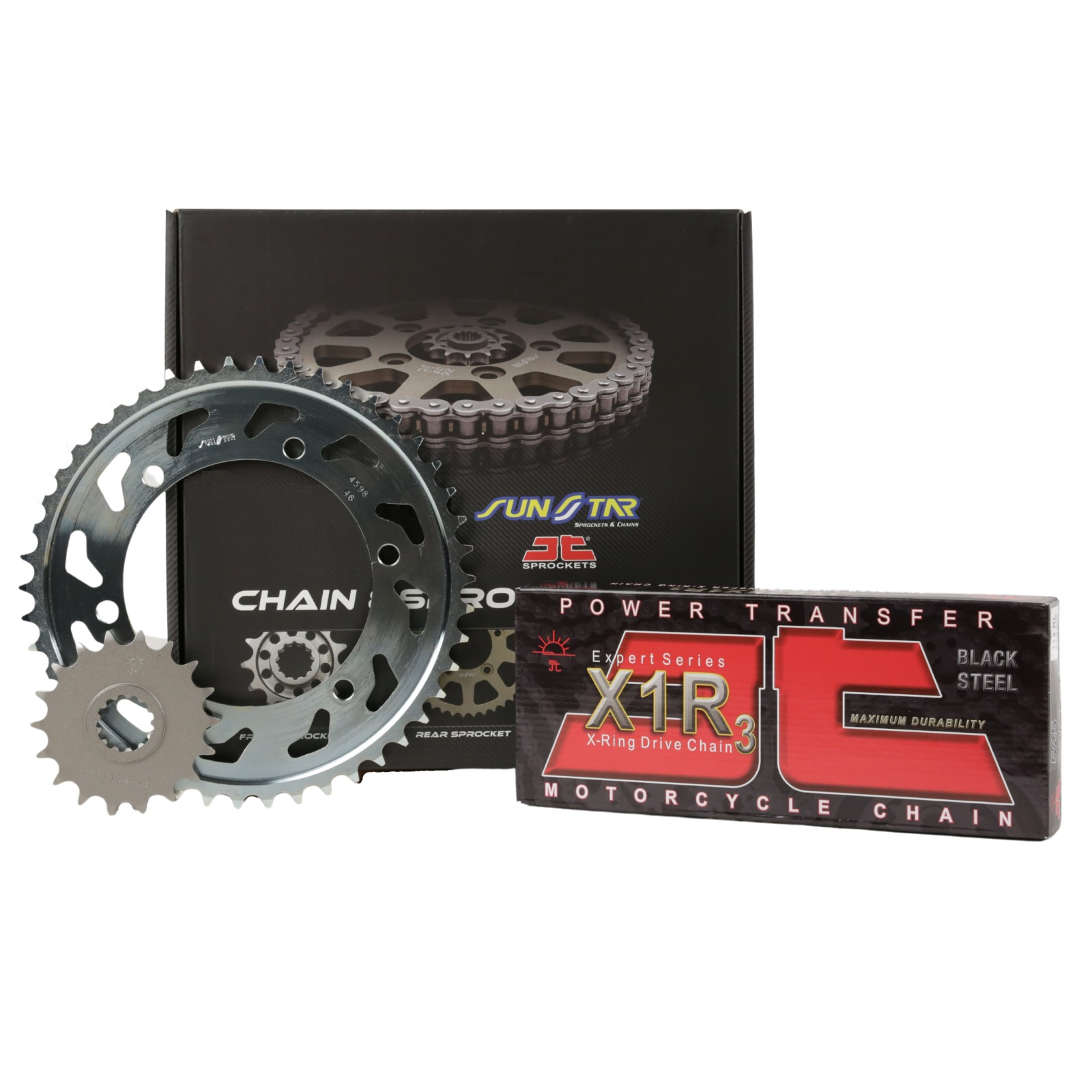 ZİNCİR DİŞLİ SETİ YAMAHA XJ6 / DIVERSION F (600 cc)  (2009-2015) / ZİNCİR: JT-520X1R3 (Çelik)-118 / DİŞLİ: SUNSTAR (16T) - JT (46T) / YAMAHA / XJ6 / DIVERSION F / 600cc / 2009-2010-2011-2012-2013-2014-2015