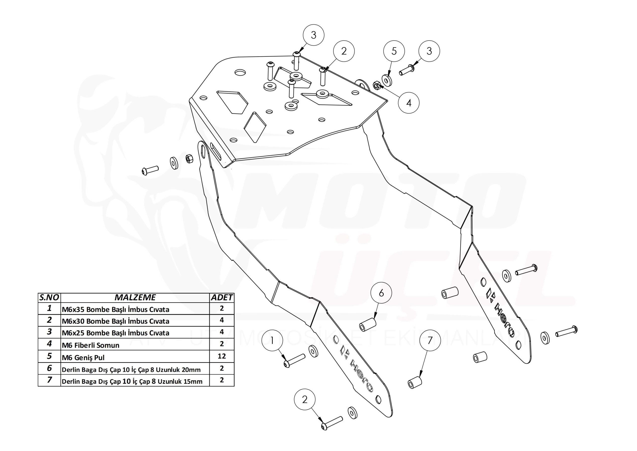 Hero X Pulse 200 Çanta Demiri