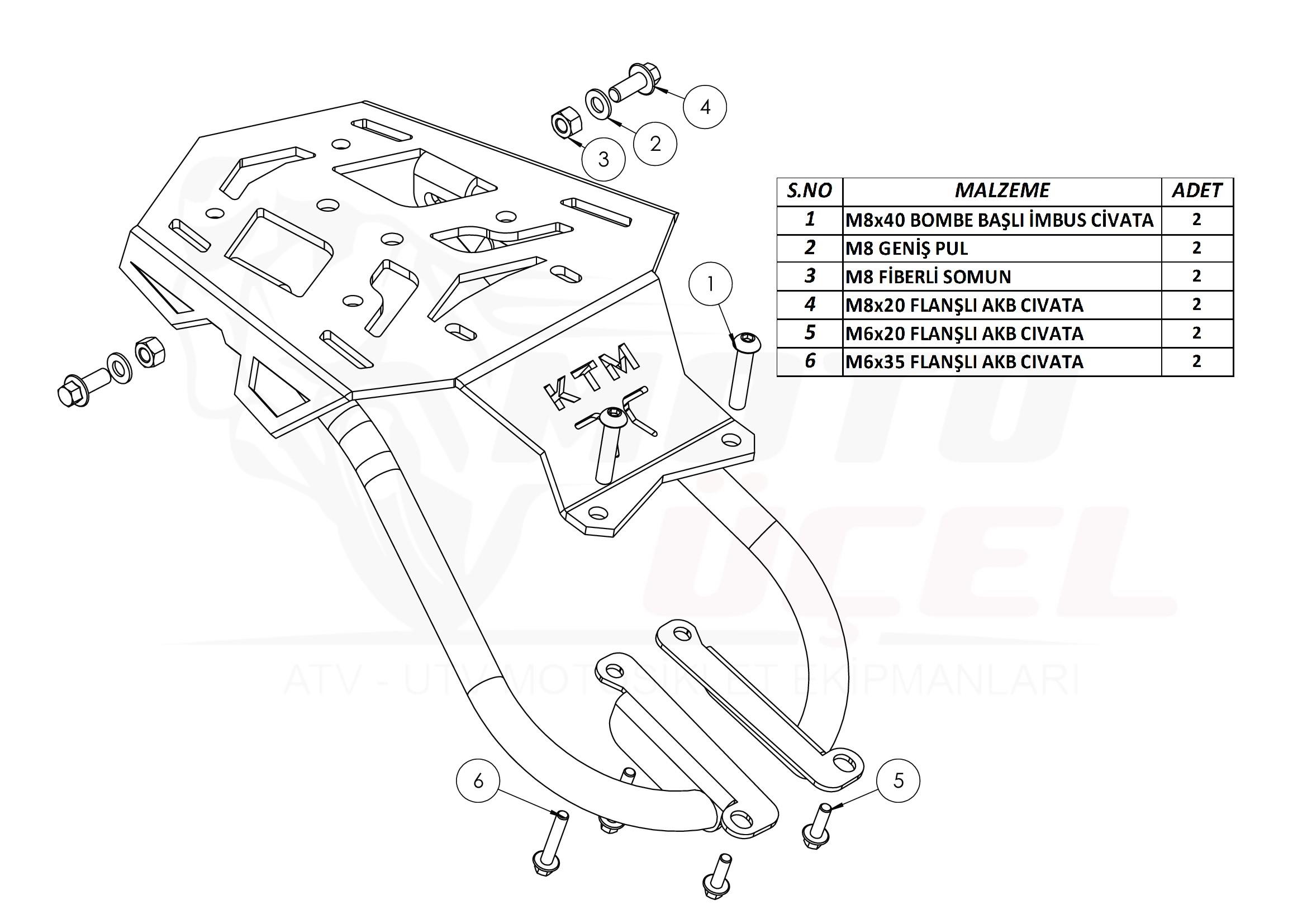 KTM 250 Adventure Çanta Demiri