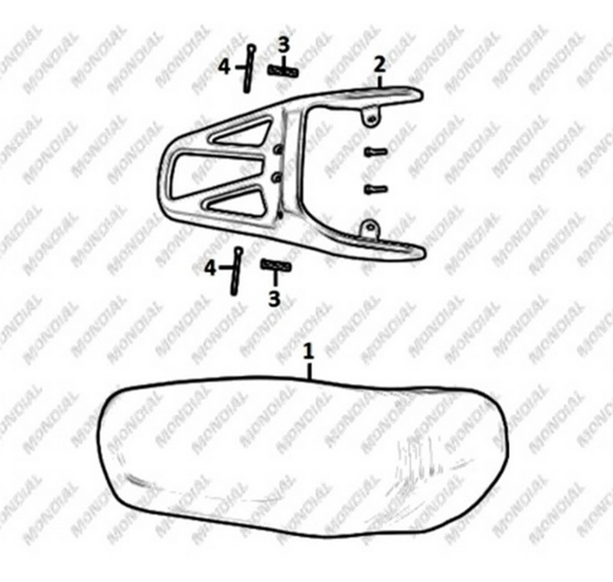 Mondial 125 MX Grumble Sele Komple Siyah