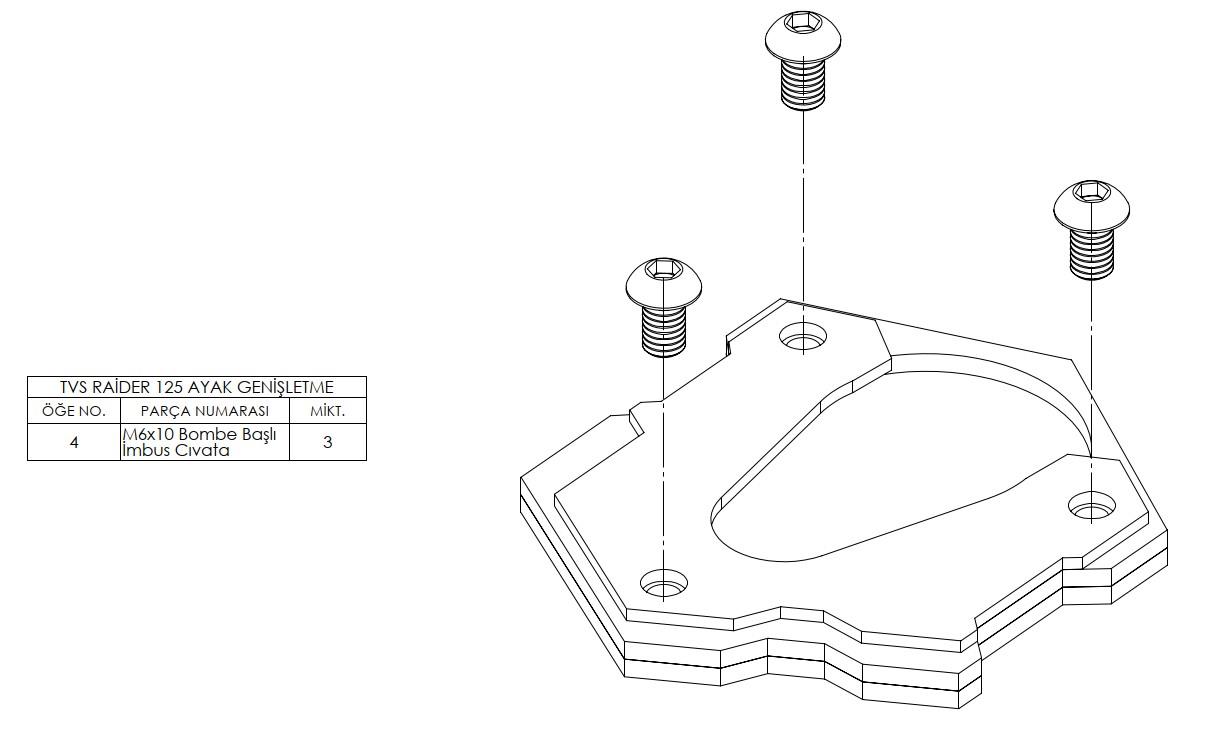 TVS Raider 125 Ayak Genişletme