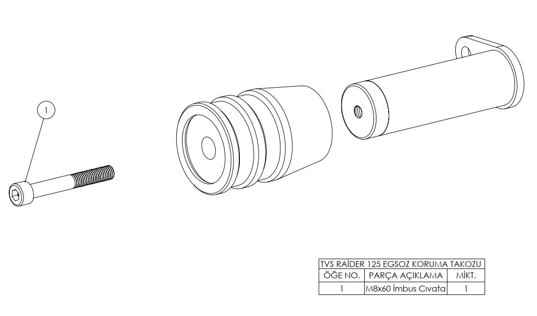TVS Raider 125 Egzoz Koruma Takozu