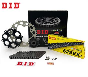 DID Zincir Dişli Seti Ducatı 1098 / S (1100 Cc) (2007-2008) / Zincir : Dıd-525Vx3 (Çelik)-98 / Dişli: Jt (15T-38T)