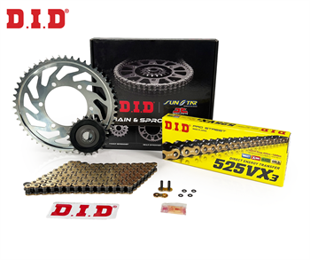 DID Zincir Dişli Seti Suzukı Gsr (750 Cc)  (2011-2016) / Zincir : Dıd-525Vx3 (Gold)-112 / Dişli: Jt (17T-42T)