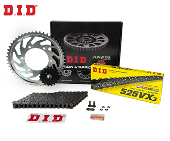 DID Zincir Dişli Seti Yamaha Mt-07 (700 Cc)  (2014-2022) / Zincir : Dıd-525Vx3 (Çelik)-108 / Dişli: Jt (16T-43T)