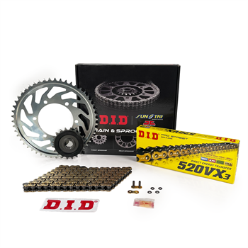 DID Zincir Dişli Seti Yamaha Yz F (450 Cc) (2009-2014) / Zincir : Dıd-520Vx3 (Gold)-114 / Dişli :  Jt (14T) - Sunstar (49T)