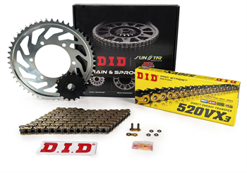 DID Zincir Dişli Seti Yamaha Xt 600 E (600 Cc)  (1990-2003) / Zincir : Dıd-520Vx3 (Gold)-106 / Dişli: Sunstar (15T) - Jt (45T)