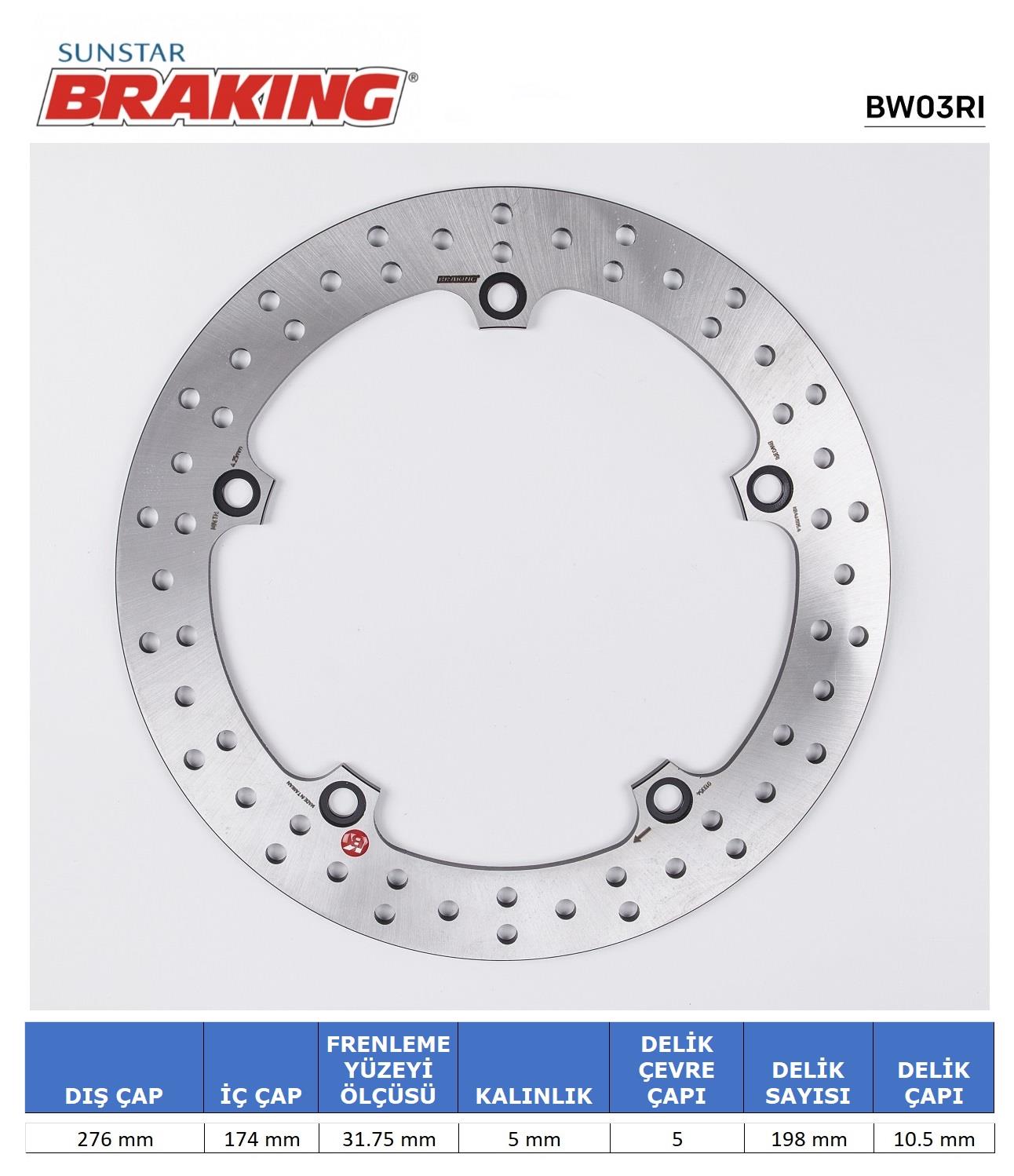 BMW R850-1100-1150 YUVARLAK ARKA FREN DİSKİ / BMW / R 1100 GS / 1100cc / ARKA  / 1994-1995-1996-1997-1998-1999-2000-2001