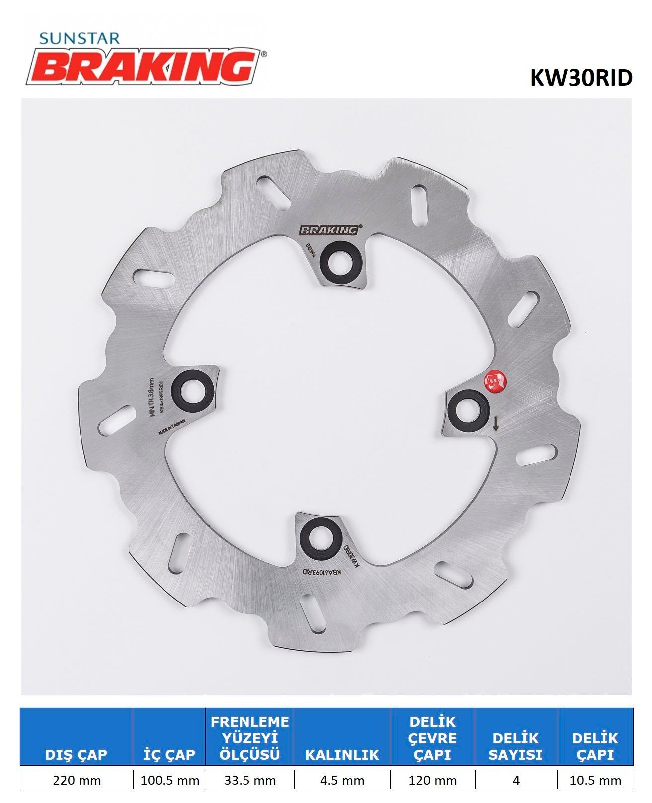 DALGALI ARKA FREN DİSKİ / KAWASAKI / ER-6F / ER-6N / 650cc / ARKA  / 2006-2007-2008-2009-2010-2011-2012-2013-2014-2015-2016