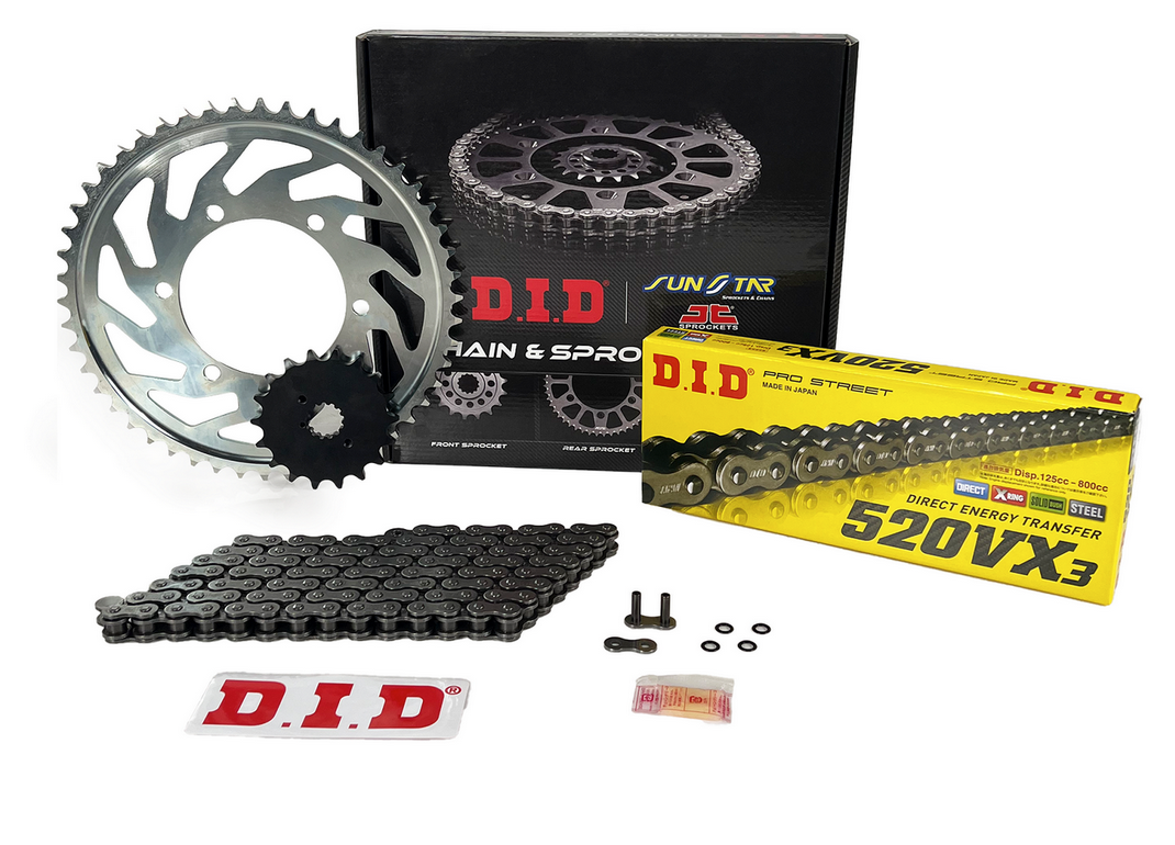 DID Zincir Dişli Seti Honda Crf 250 X (250 Cc)  (2004-2018) / Zincir : Dıd-520Vx3 (Çelik)-116 / Dişli: Jt (14T-53T)