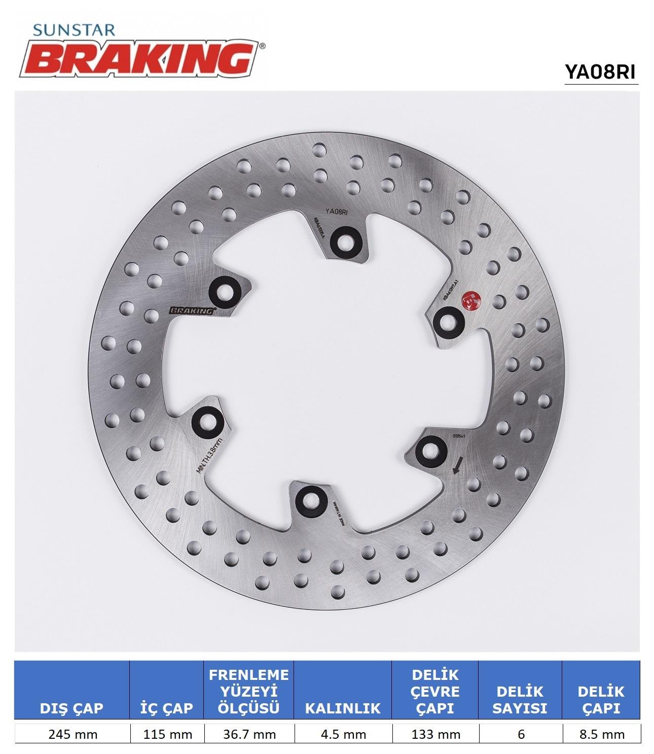 DUCATI / YAMAHA YUVARLAK ARKA FREN DİSKİ / DUCATI / MONSTER / 620cc / ARKA  / 2002-2003-2004-2005-2006
