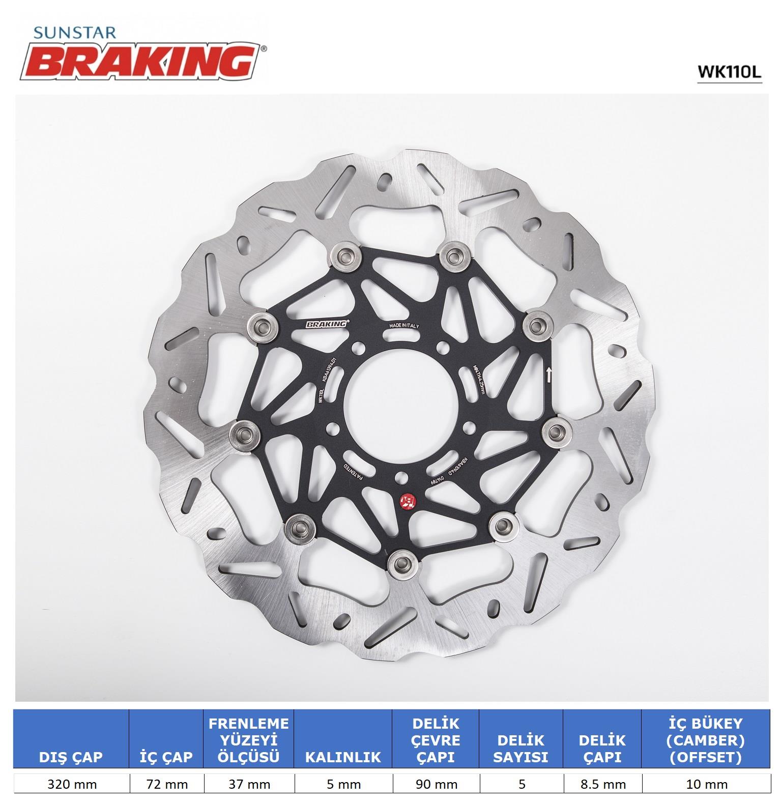 DUCATI DALGALI ÖN PERFORMANS FREN DİSKİ (SOL) / DUCATI / DIAVEL / 1200cc / ÖN SOL  / 2011-2012-2013-2014