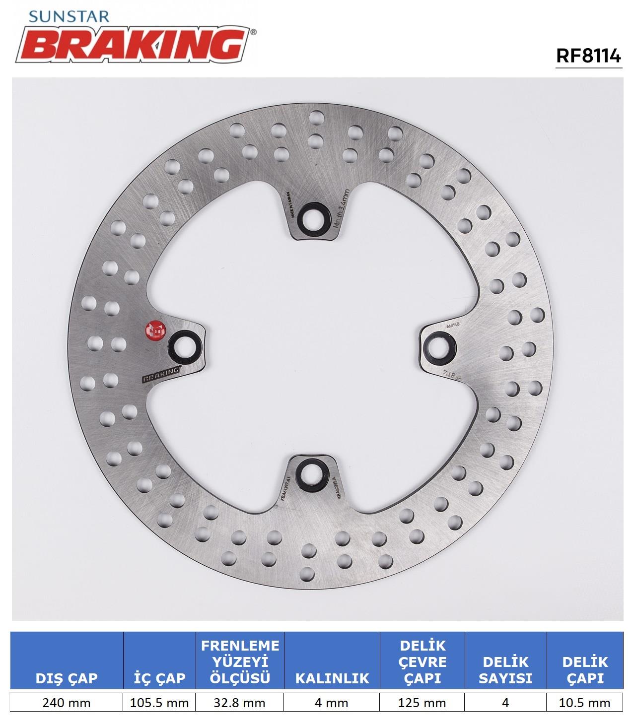 HONDA YUVARLAK ARKA FREN DİSKİ / HONDA / FORESIGHT 250 / 250cc / ÖN  / 2000-2001-2002-2003-2004-2005-2006-2007