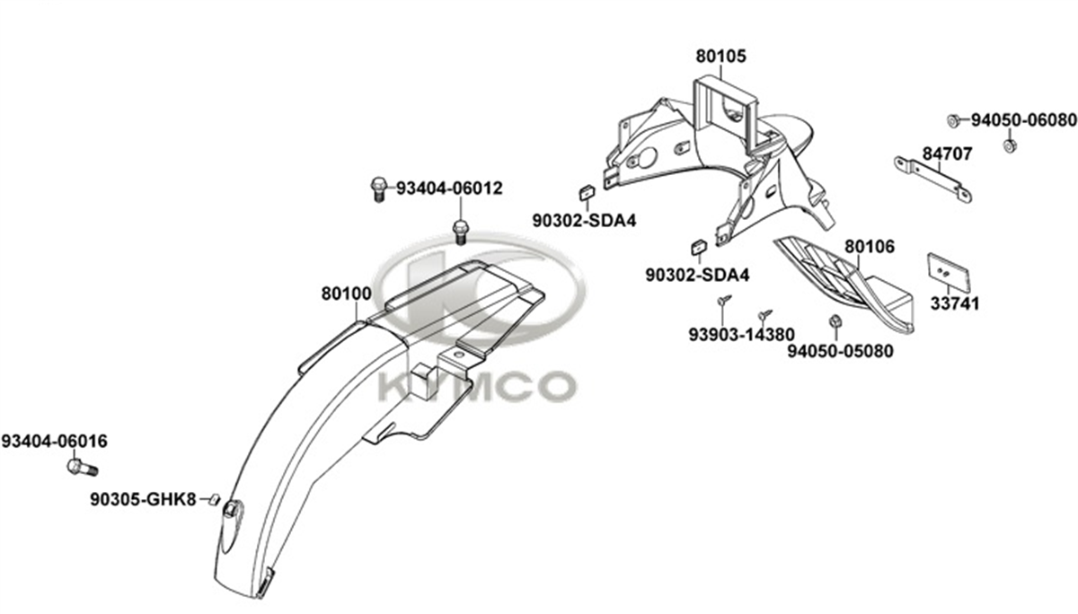 Kymco Activ 110 Arka Çamurluk Arka