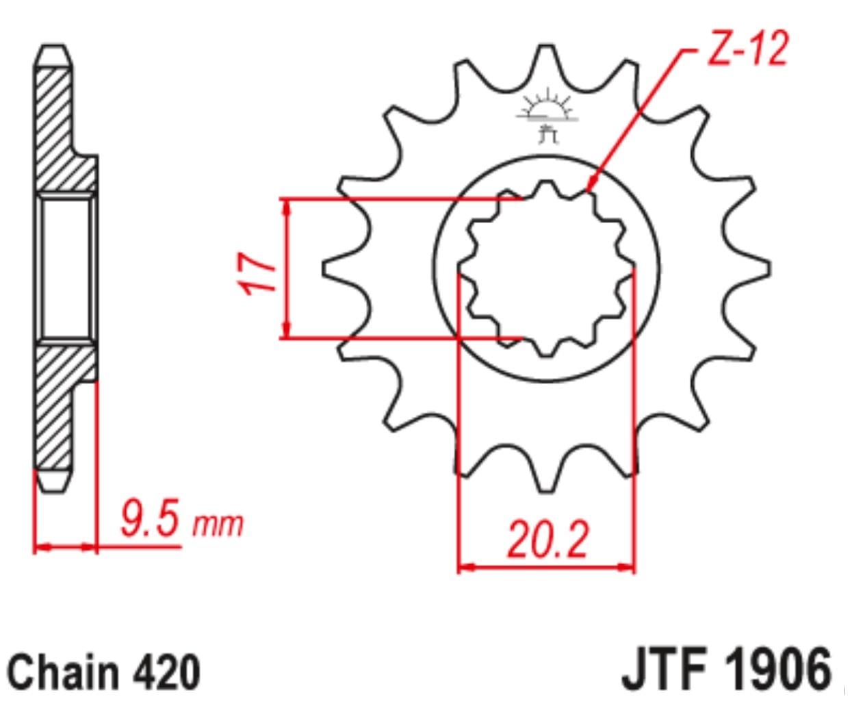 ÖN DİŞLİ / KTM / SX / 65cc / (ORİJİNAL DİŞLİ SAYISI) / 2004-2005-2006-2007-2008-2009-2010-2011-2012-2013-2014-2015-2016-2017-2018-2019-2020