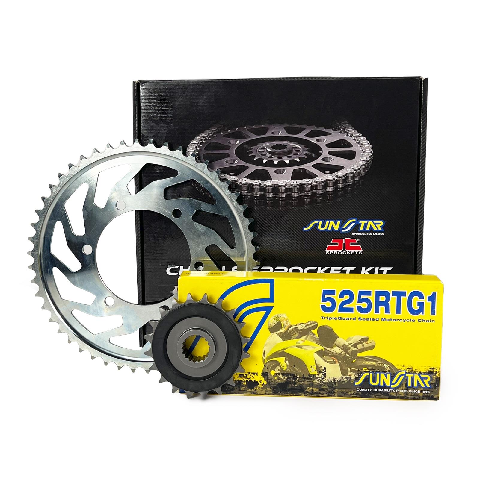 ZİNCİR DİŞLİ SETİ BMW F 800 R (800 cc)  (2009-2014) / ZİNCİR : SUNSTAR 525RTG1 (Gold)-120 / DİŞLİ: JT (20T) - SUNSTAR (47T)